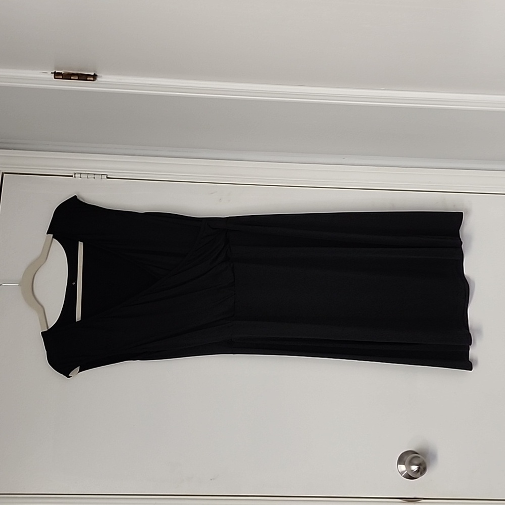 Rk black stretchy sleeveless dress, large